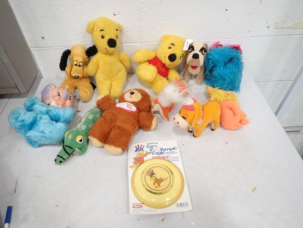 Plush Toys incl Vintage I'm Slurp, Winnie the Pooh, Rubber Face Elephant, Rubber Face Dog, etc: Plush Toys incl Vintage Winnie the Pooh, Rubber Face Elephant, Rubber Face Dog, I'm Slurp, etc