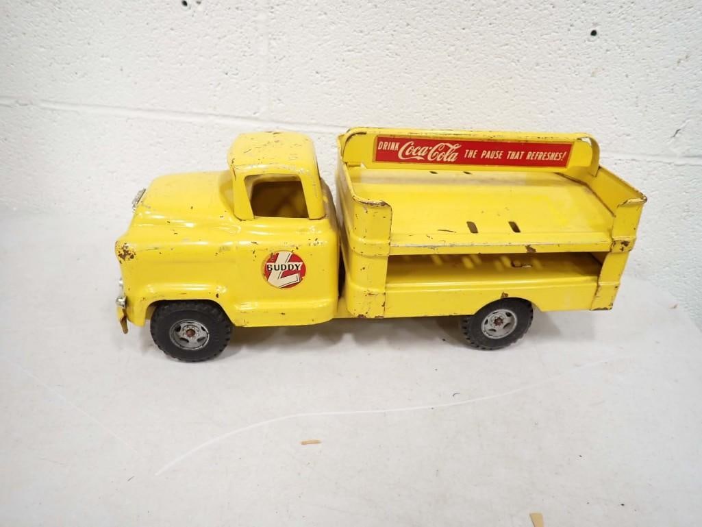 Vintage Buddy L Coca Cola Pressed Steel Truck: Vintage Coca Cola Buddy L Pressed Steel Toy Truck