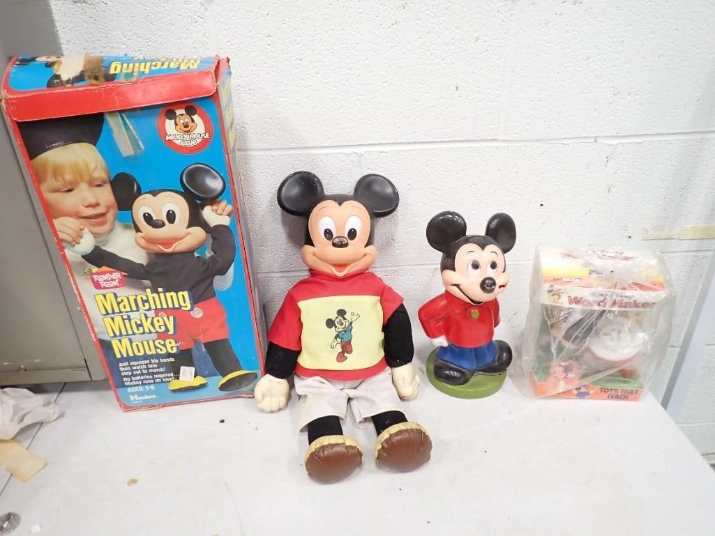 Disney Mickey Mouse Lot incl Marching Mickey Mouse with Original Box, Walt Disney Word Maker (1 of 10)