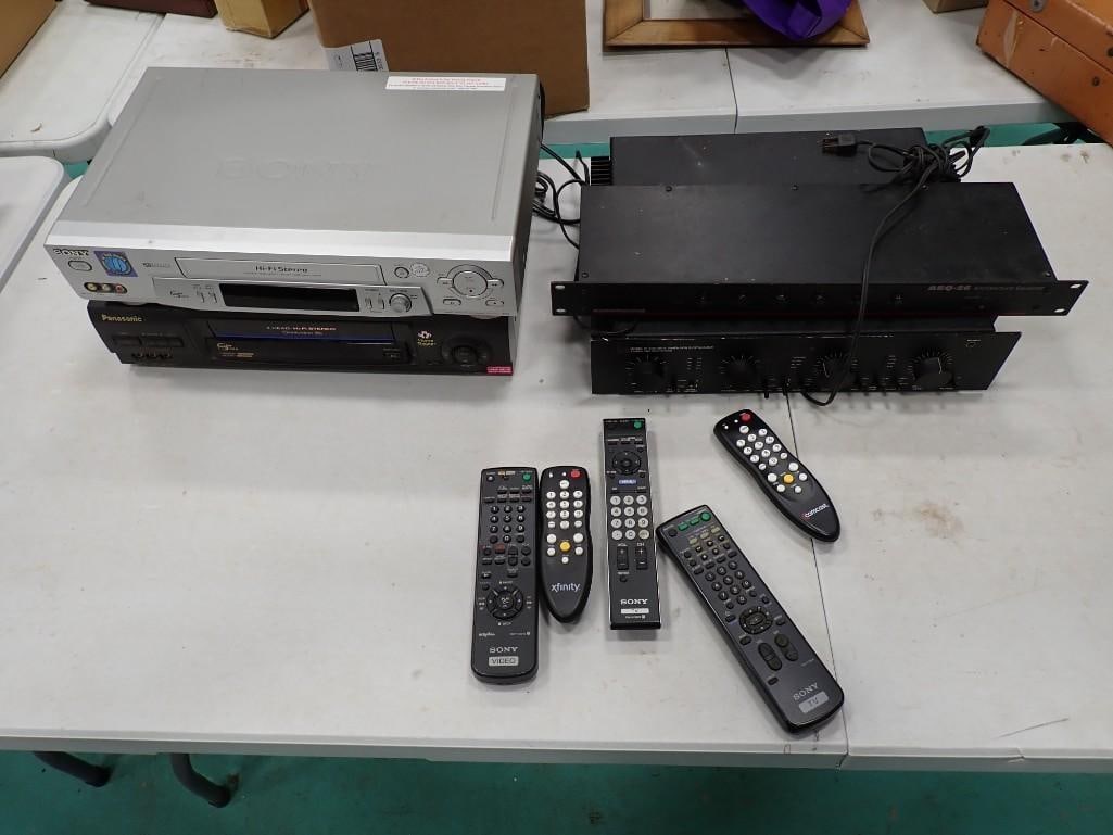 Electronics Lot including VCRs, Remote Controls, AEQ-26 Architectural Equalizer, ADS Model 10 (1 of 6)