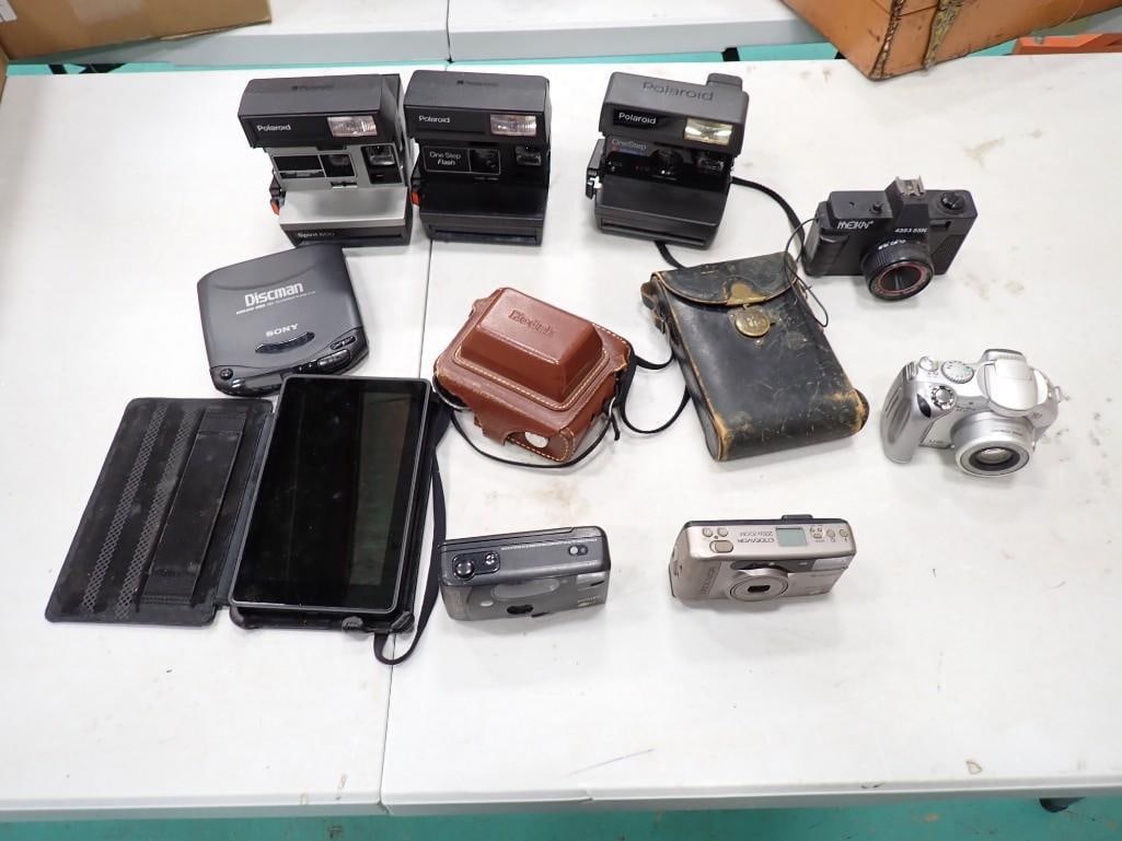 Vintage Camera / Sony Discman Lot including Polaroid, Kodak, Meikai, etc (1 of 5)