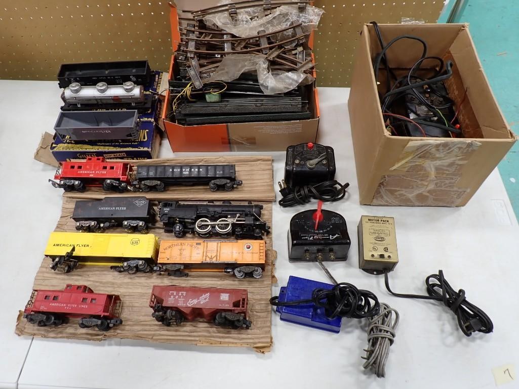 Model Train/accessories lot including Trains, Transformers, engines, American Flyer, 3/16" Track, et (1 of 8)