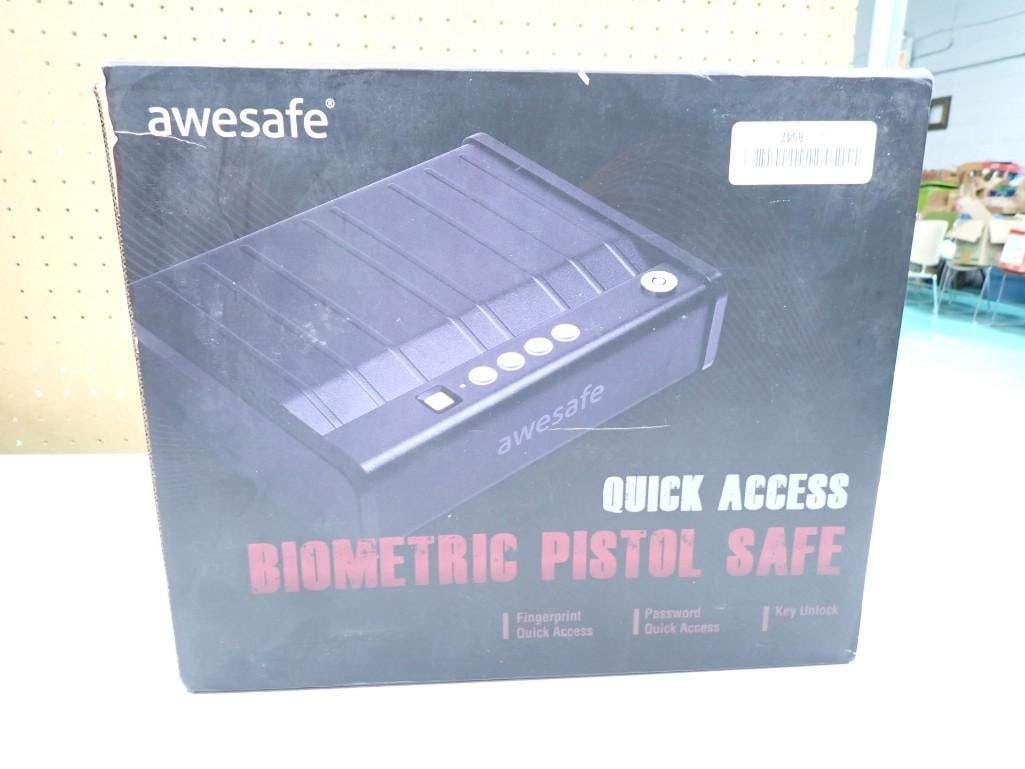 Awesafe Quick Access Biometric Pistol Safe: Awesafe Quick Access Biometric Pistol Safe Condition: unchecked