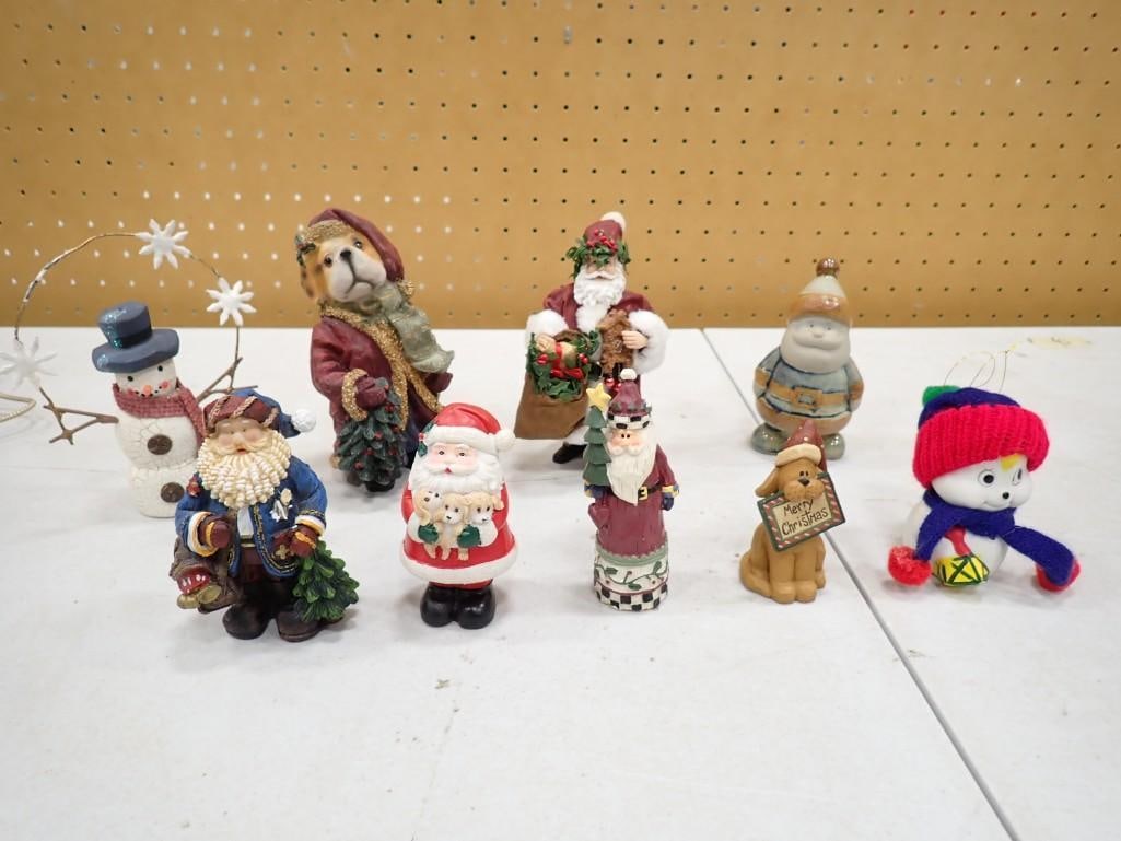 Assorted Christmas Ornaments incl Santa Clauses, etc: Assorted Christmas Ornaments incl Santa Clauses, etc