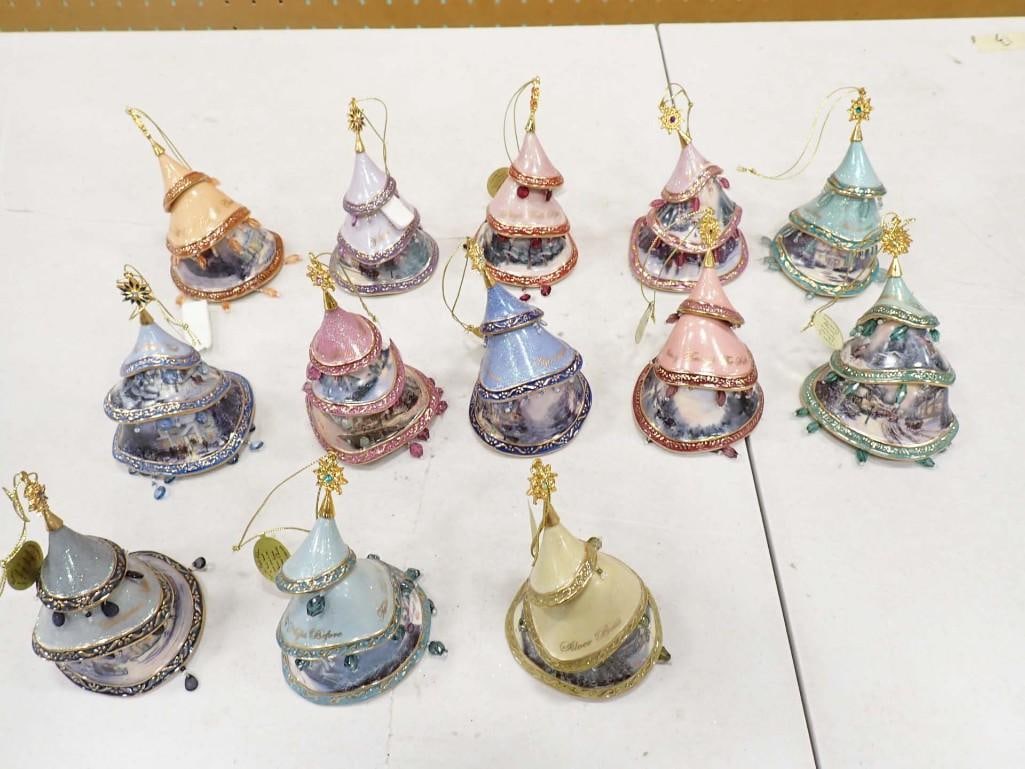 Lot of Christmas Tree Ornaments Heirloom Classics incl Thomas Kinkade and Bradford Editions (1 of 10)
