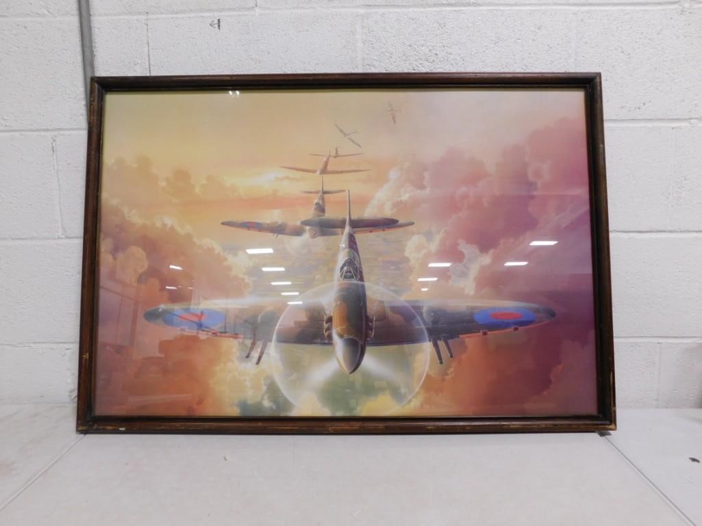 Framed Airplane Print 37 1/2" x 26" (1 of 7)