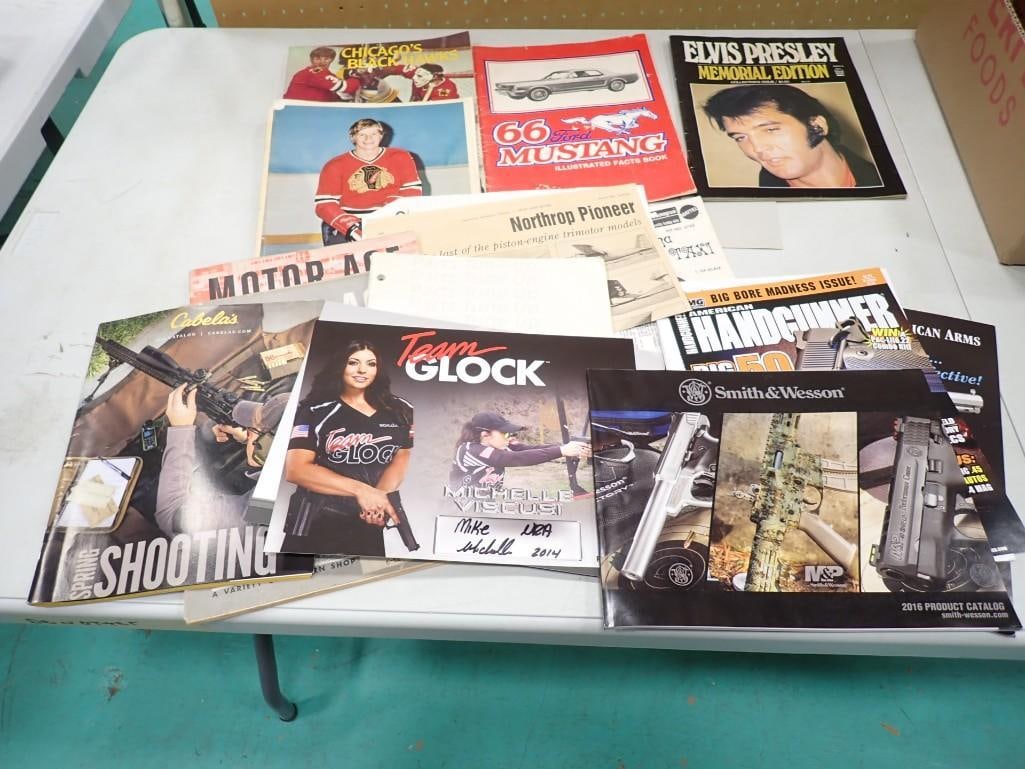 Ephemera incl Chicago Blackhawks Books, Car Books, Elvis Presley Magazine, etc (1 of 4)