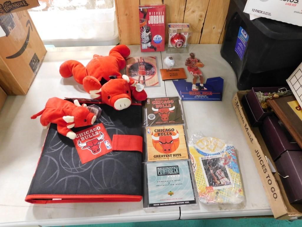 Sports Etc Lot incl Chicago Bulls, Michael Jordan Items, Michael Jordan Cut Out, Michael Jordan Movi (1 of 8)