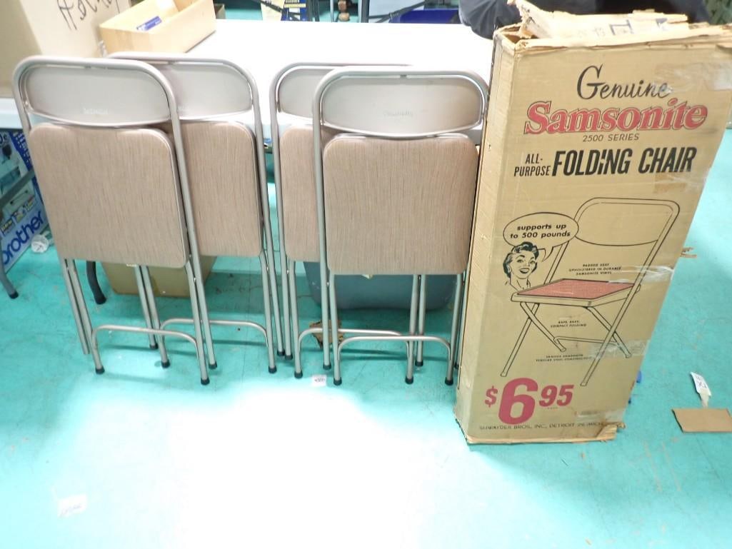 4 Samsonite Folding Chairs in Original Box Vintage (1 of 4)