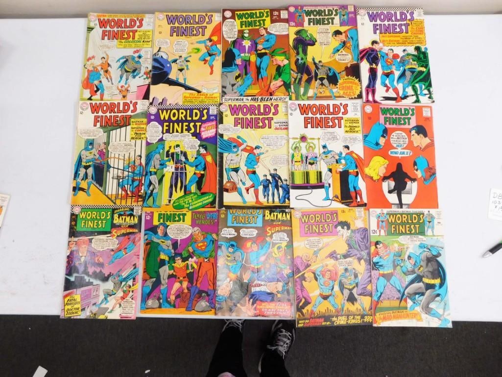 15 Vintage 12 Cent Comic Books incl World's Finest Starring Batman and Superman, etc (1 of 5)