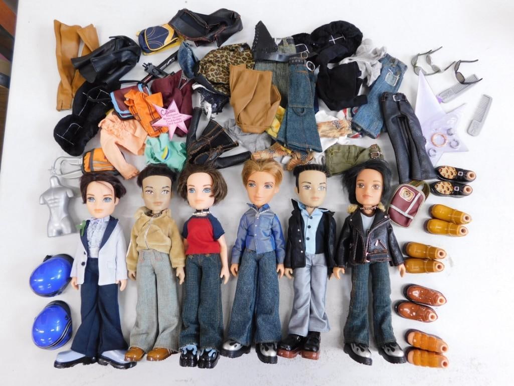 6 Bratz Boyz Dolls, Clothes, Shoes, Accessories Lot (1 of 9)