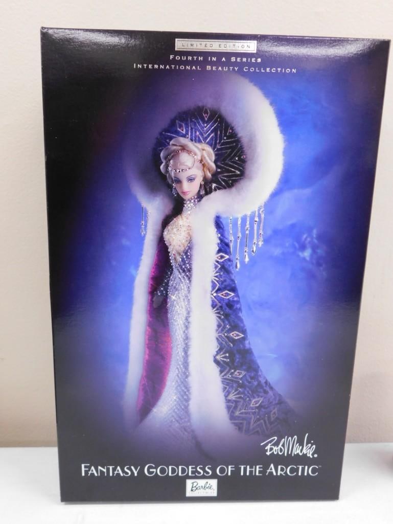 Bob Mackie Fantasy Goddess of the Arctic LE Doll NIB: Limited Edition Bob Mackie Fantasy Goddess of the Arctic Barbie doll new in box. Includes repro picture of Mackie's original fashion. Fourth issue in International Collection Barbie Collectibles s