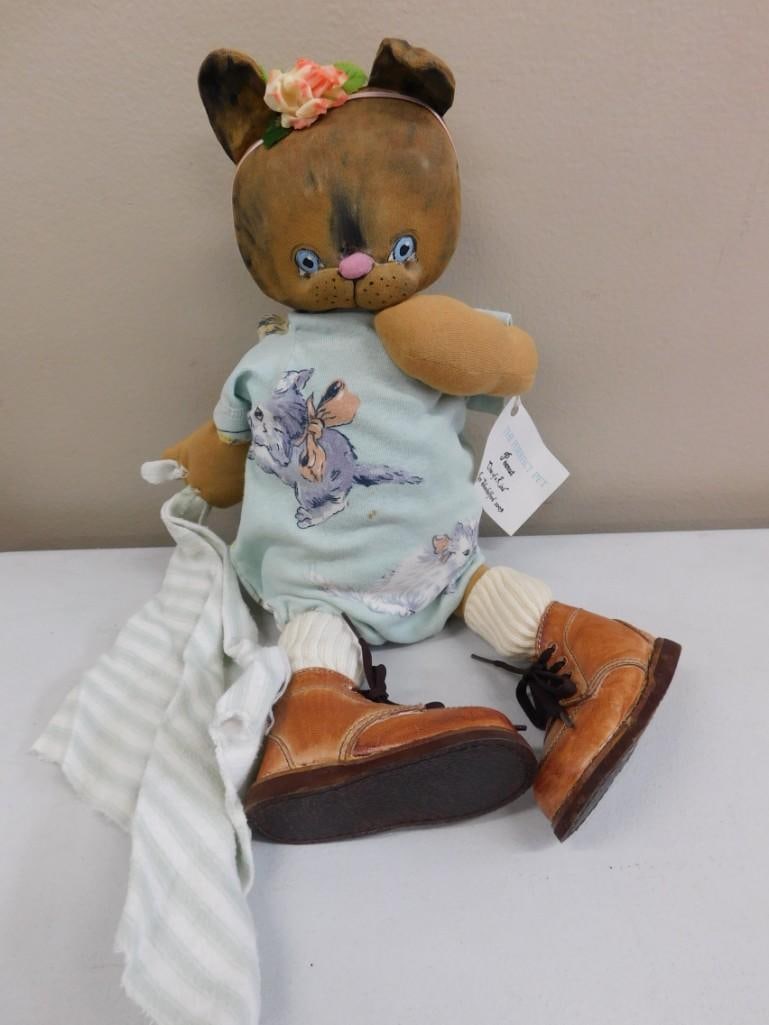 2003 Jan Shackelford Peanut Cat OOAK Handmade 16" Perfect Pet (1 of 6)