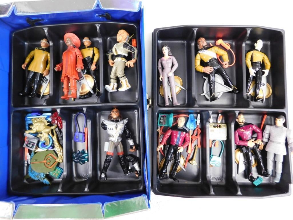Star Trek The Next Generation Case w/11 Figures/Aliens Vorgon, Scotty, Borg, etc & Accessories Lot (1 of 5)