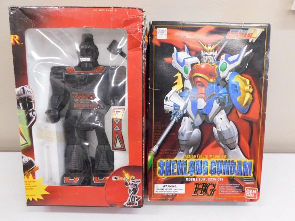 Battery Operated Robot Warrior in Original Box and Shenlong Gundam Action Figure Model Kit (1 of 4)