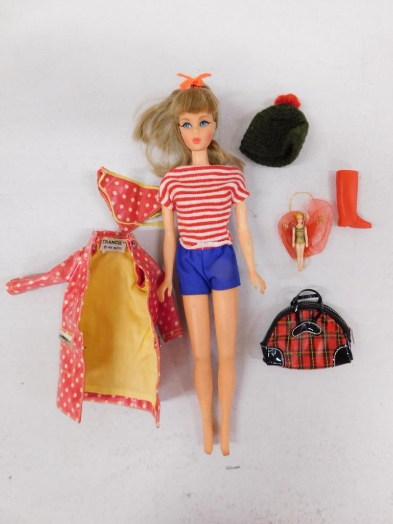 Vtg 1969 TNT Twist N Turn Barbie VGC, Vtg Francie Clothes, Mini Barbie Tinkerbell (1 of 9)