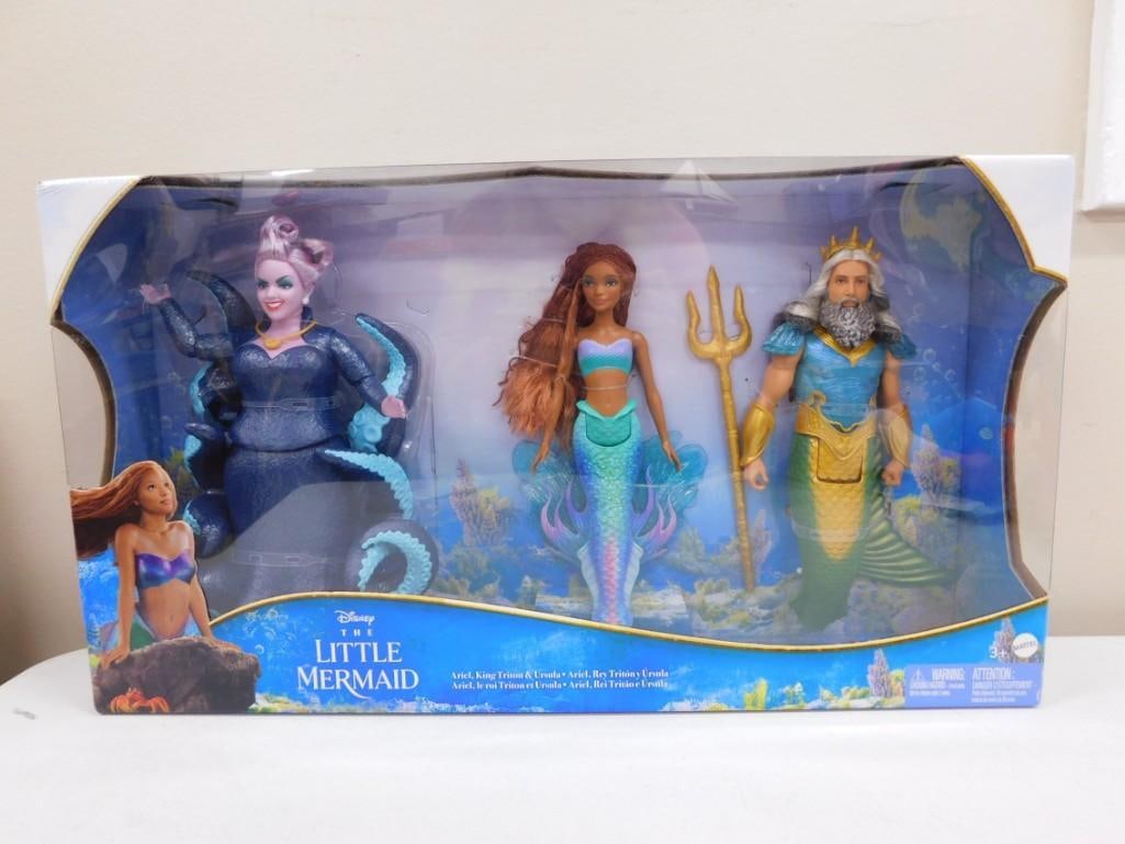 Disney The Little Mermaid Ariel, King Triton & Ursula Dolls Set New in Box (1 of 5)