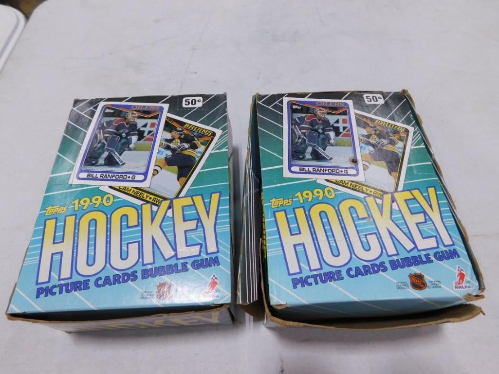 Two Boxes with unopened packs of Topps 1990 Hockey Cards (1 of 8)
