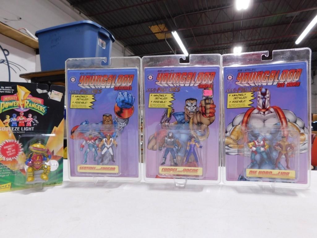 New in Package Youngblood Action Figures and Power Rangers Squeeze Light (1 of 9)