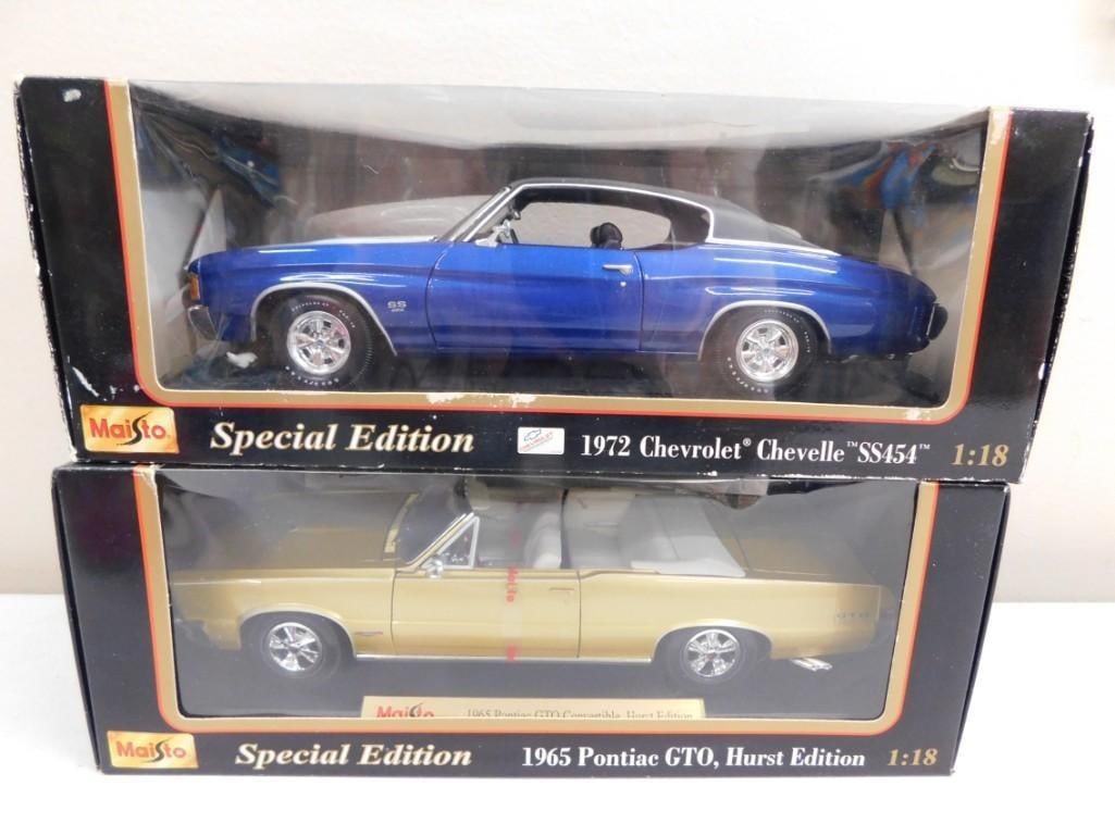 Maisto 1:18 Scale Die-Cast 1972 Chevrolet Chevelle SS454 and 1965 Pontiac FTO, Hurst Edition (1 of 6)