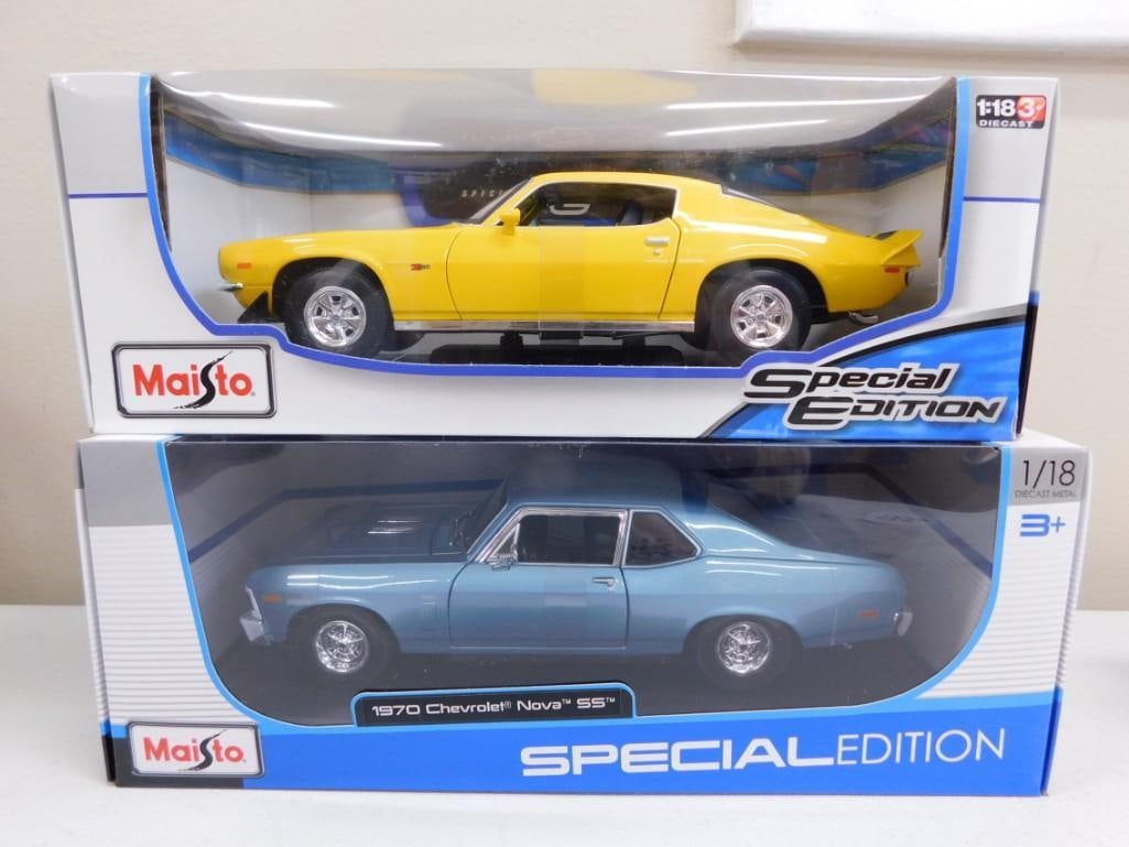 Maisto Die-Cast 1:18 scale cars - 1970 Chevrolet Nova SS, 1971 Chevy Camaro (1 of 4)