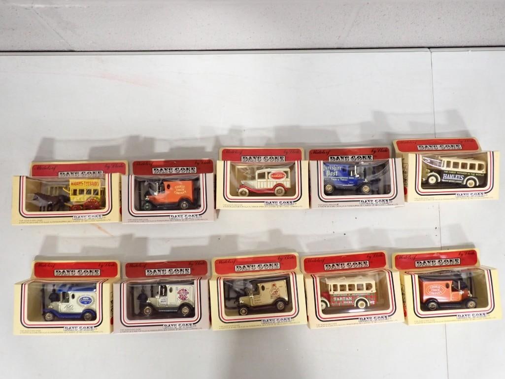 10 Models of Days Gone by Lledo Model Delivery Vans, Buses, etc New in Package (1 of 9)