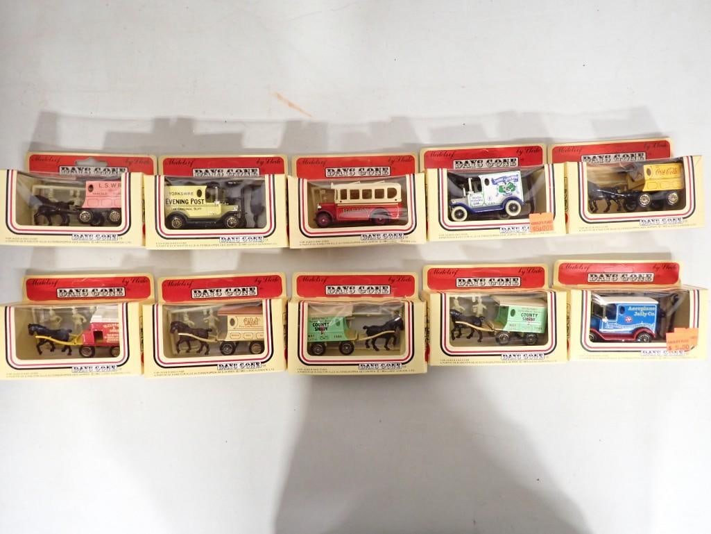10 Models of Days Gone by Lledo Model Delivery Vans, Horse and Wagons, etc New in Package (1 of 9)