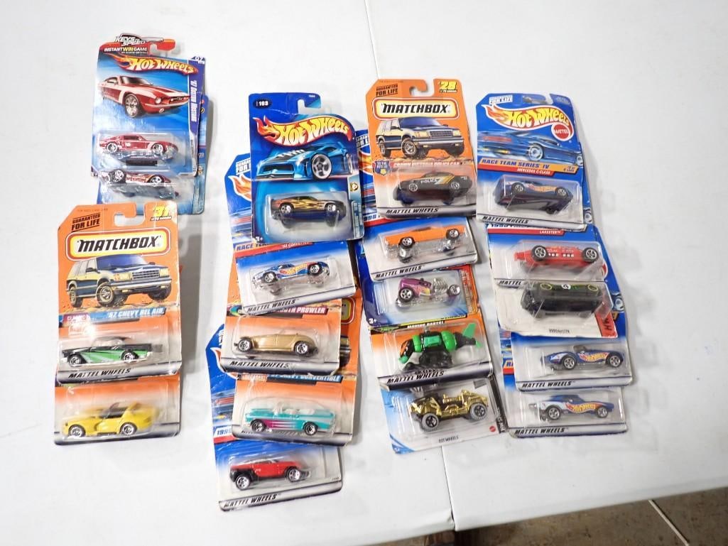 Lot of 19 Assorted Matchbox and Hot Wheels New in Package Die-Cast Cars (1 of 4)