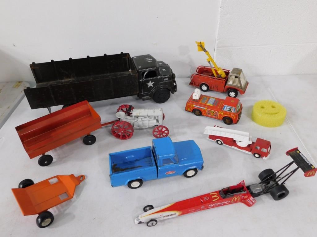 Vintage Toy Lot incl Vintage 1950s Marx/Lumar US Army Transport Truck, Tonka Pressed Steel Truck, Ca (1 of 10)