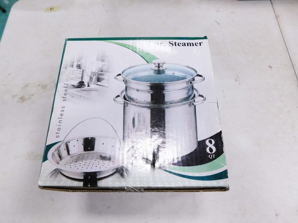 4 Pc Stainless Steel Steamer Cooking Pot New in Box (1 of 2)