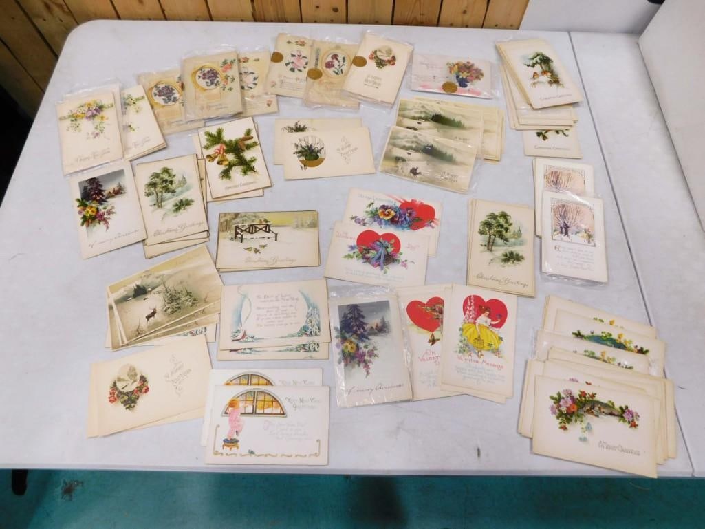 Over 100 New Old Stock Antique Postcards and Holiday Greeting Cards Never Used (1 of 6)