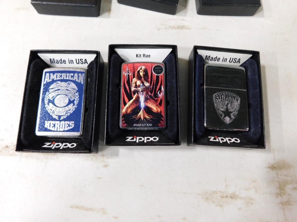 3 Zippo Lighters New with Seals incl Kit Rae, American Heroes, Security (1 of 3)