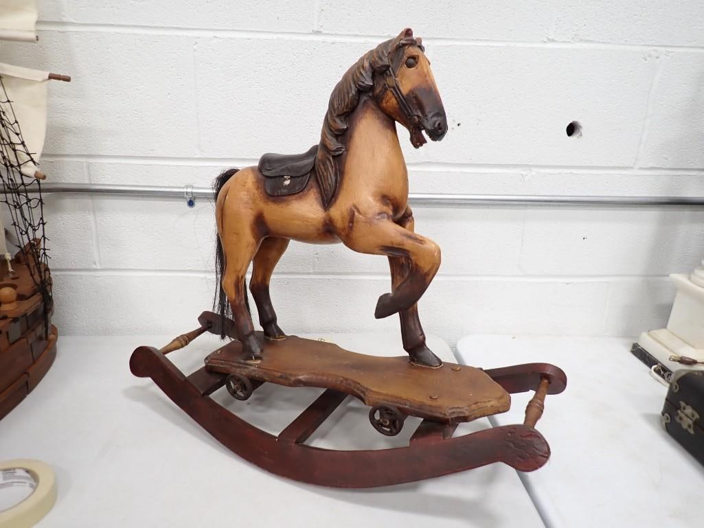 Decorative Rocking Horse approx 20" Tall: Decorative Rocking Horse approx 20" Tall Condition: needs a little glue to secure the horse