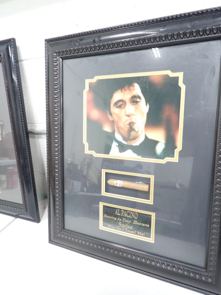 Al Pacino Scarface Plaque with Cigar Inside Wall Display Framed: Al Pacino Scarface Plaque with Cigar Inside Wall Display Framed