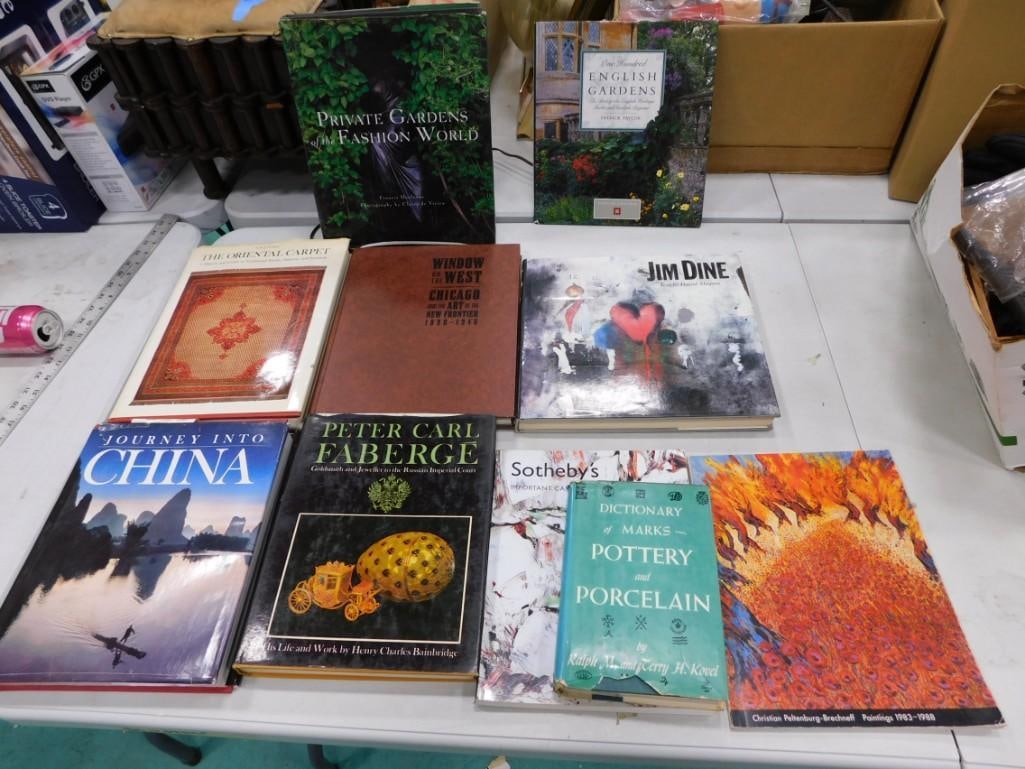 Book lot including Sotheby's Catalog, Faberge Book, Chicago Art, Jim Dine, Oriental Carpet, (1 of 5)