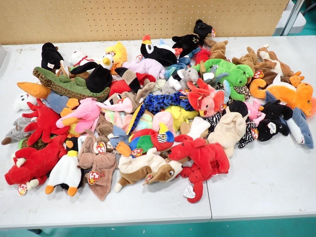 Lot of Ty Beanie Babies, etc Many with Tags.  includes Rover, Tracker, Ants, Spring, etc (1 of 4)
