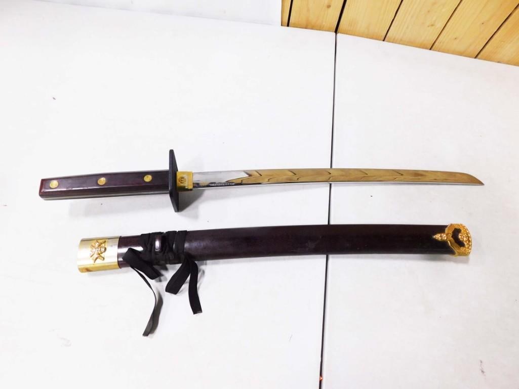 Katana Type Sword with Sheath - roughly 26" long (1 of 5)