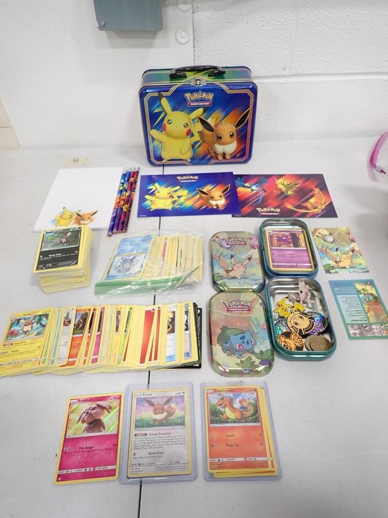 Pokemon Lot including Cards, Tins, Pogs, Pencils, Lunchbox, Ephemera, etc. (1 of 9)