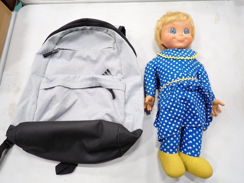 1967 Mattel Mrs. Beasley pull string talker Doll and an Adidas Backpack (1 of 8)