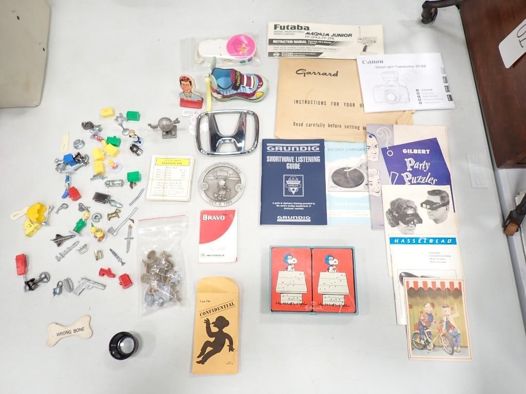 Lot of Smalls incl Trinkets, Small Toys, Figures, Monopoly Pieces, (1 of 10)
