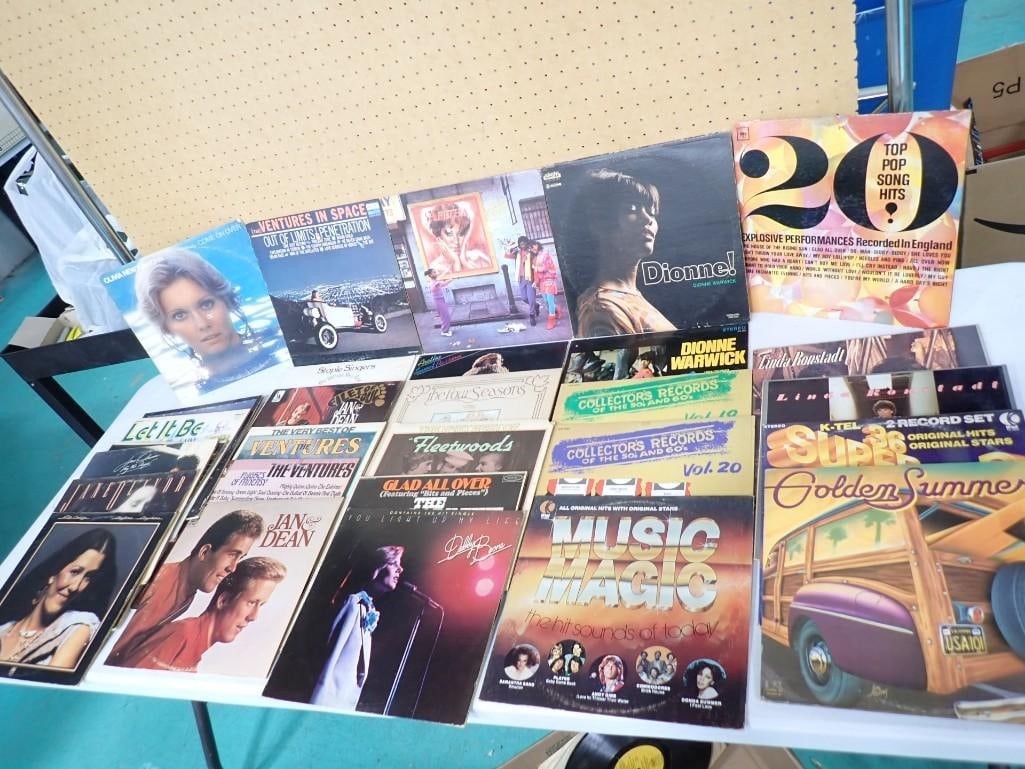 Vinyl Record Lot including the Ventures, Dionne Warwick, Jan & Dean, Linda Ronstadt, Staple Singers, (1 of 11)