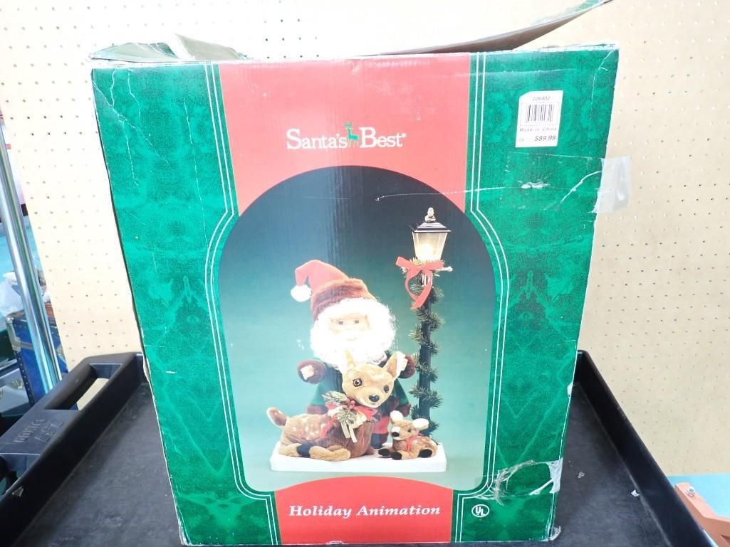 Santa Petting Deer Animated Christmas Decoration in Original Box (1 of 9)