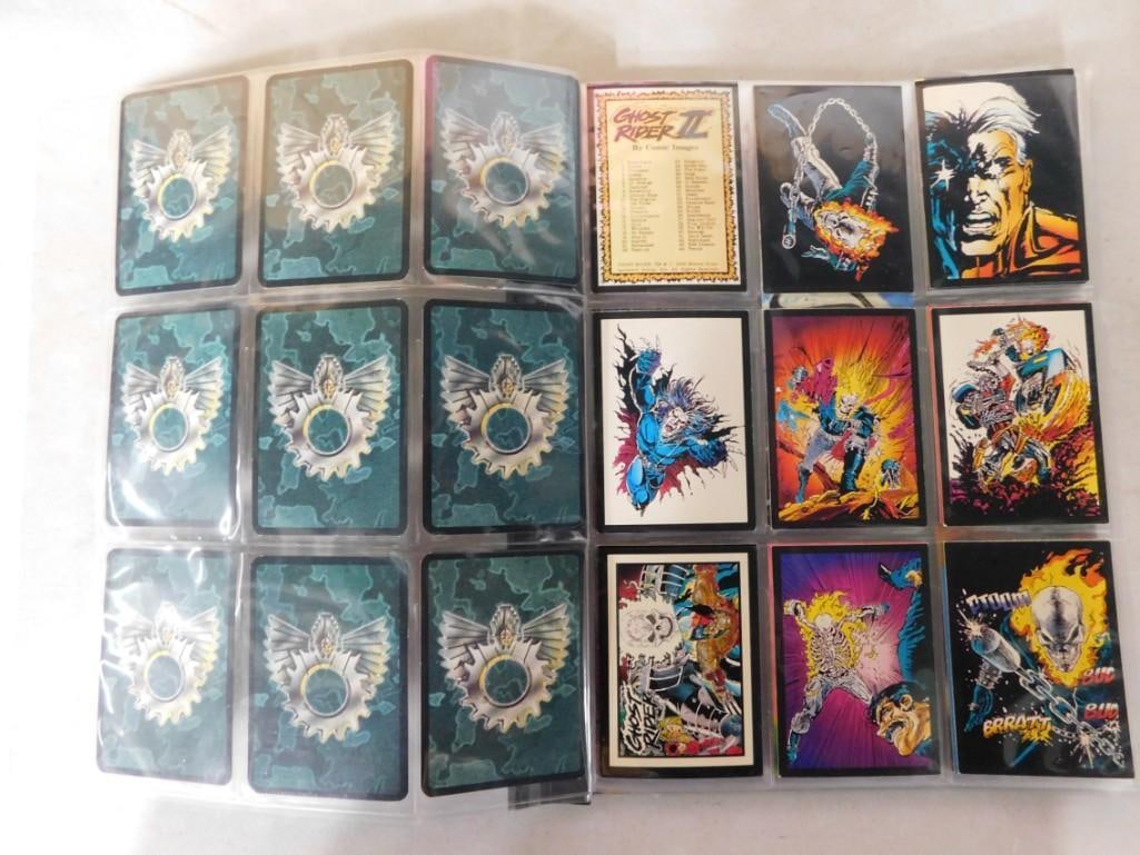 Lot of assorted trading cards including Ghost Rider, Cannon, Wolverine, Marvel Masterpieces, Super (1 of 10)