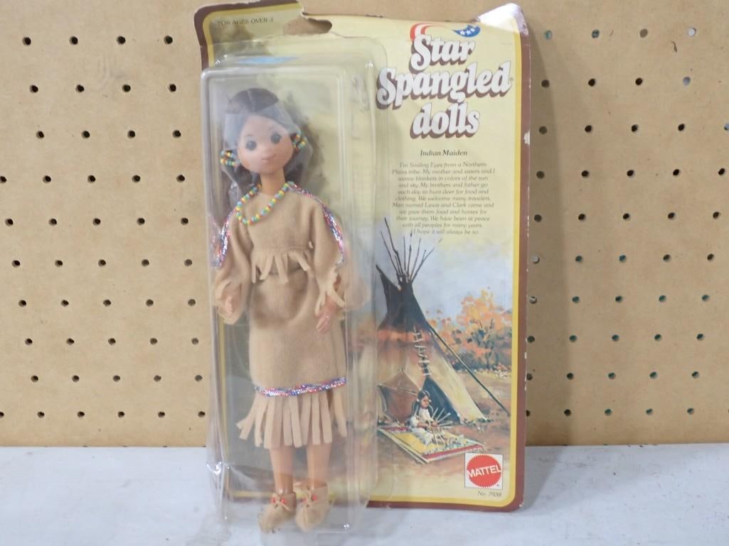 Vtg 1970s Star Spangled Dolls Indian Maiden Smiling Eyes by Mattel NOS New Old Stock (1 of 6)
