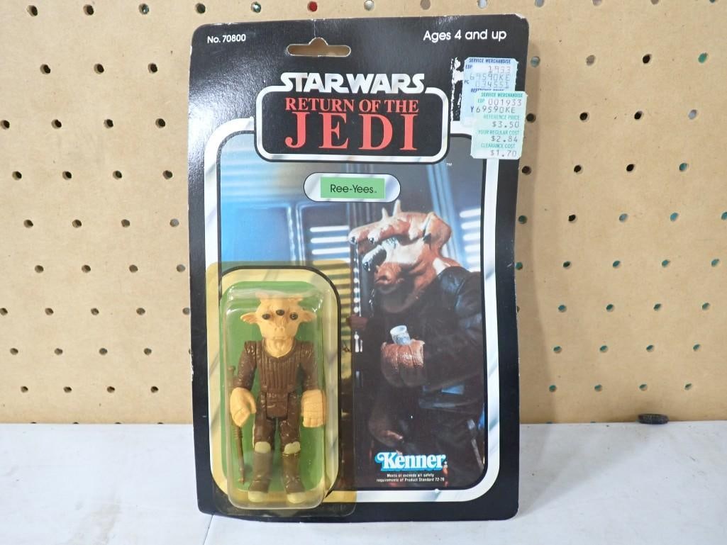 Vtg Kenner Star Wars Return Of The Jedi Ree-Yees 70800 NOS New Old Stock: Vintage Kenner Star Wars Return Of The Jedi Ree-Yees 70800 NOS New Old Stock . Condition: figure is new old stock in original package, but the plastic bubble on the package has yellowed from age.