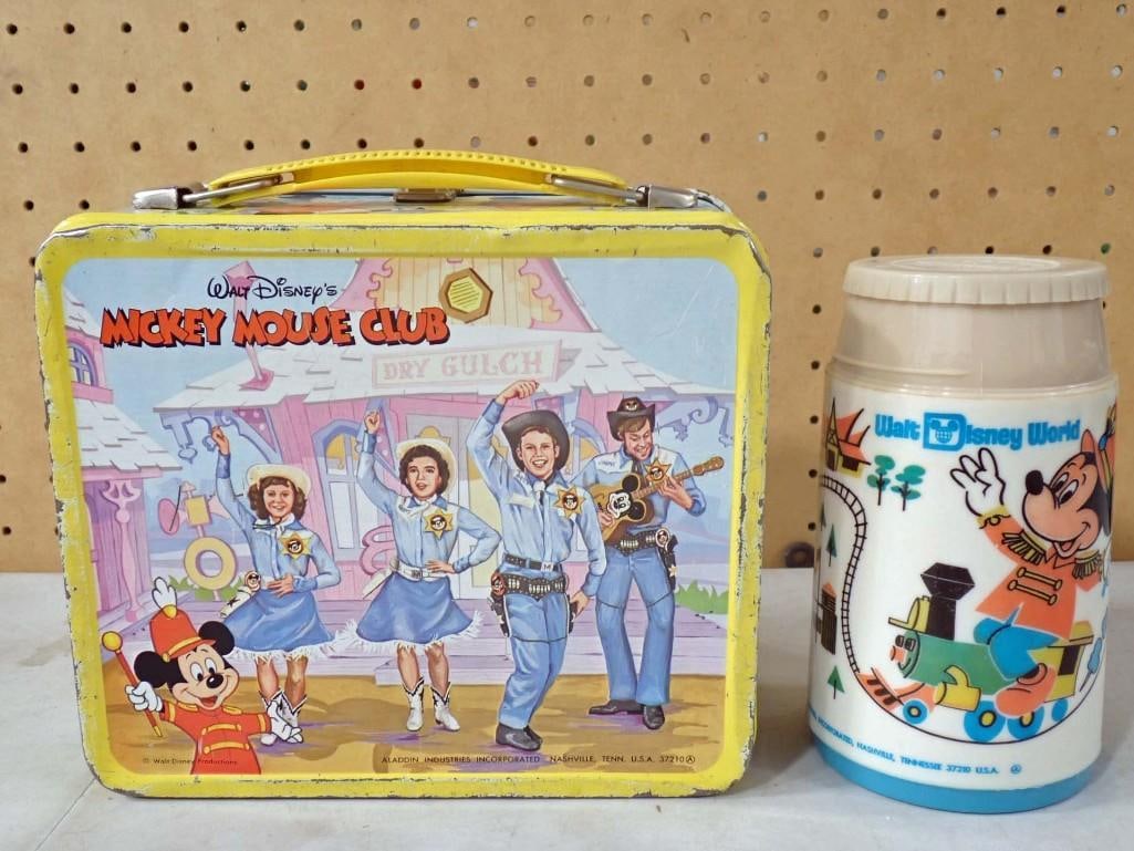 Vintage Walt Disney's Mickey Mouse Club Metal Lunchbox with Thermos (1 of 15)
