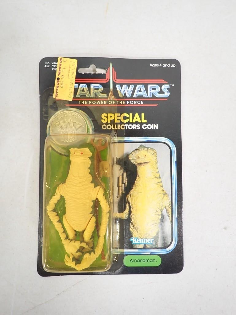 Vtg 1985 Star Wars The Power of the Force Amanaman Figure w/ Special Collectors Coin by Kenner (1 of 7)