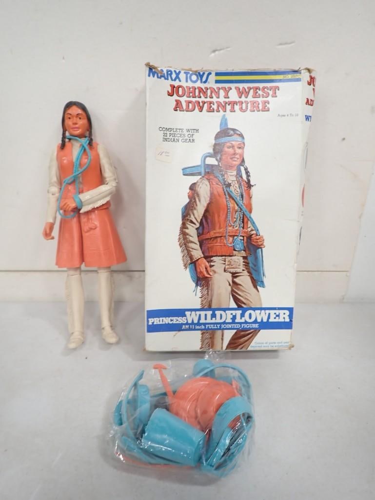 Vtg Johnny West Adventure Princess Wildflower Figure or Doll by Marx Toys With Original Box (1 of 5)