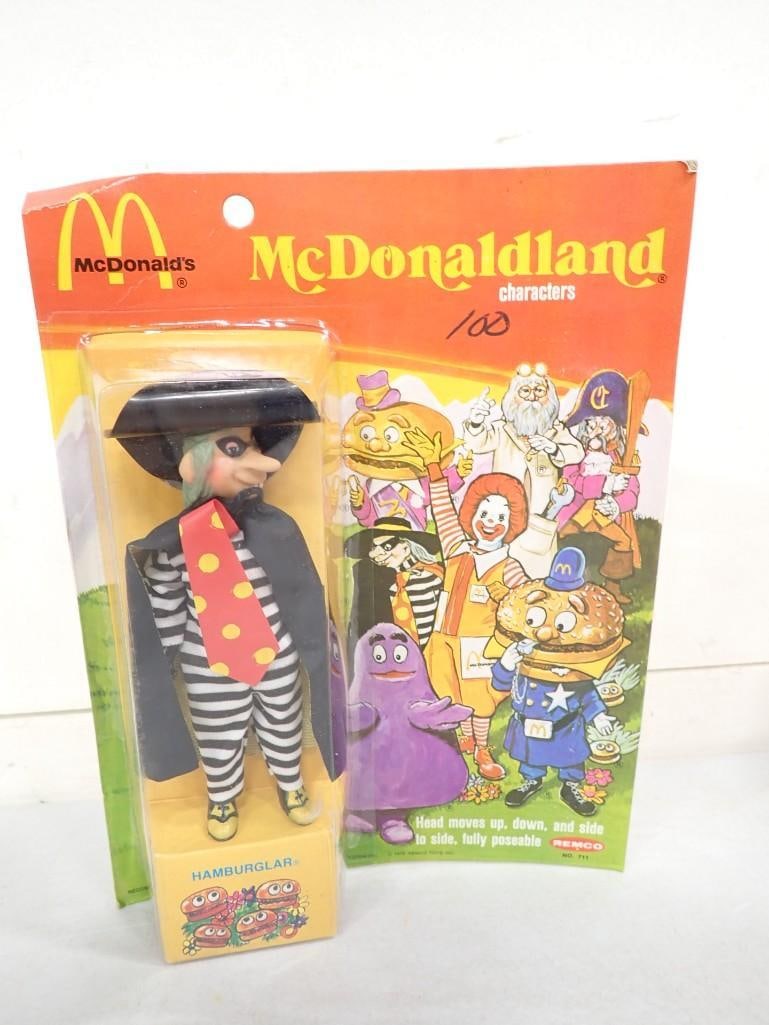 Vtg 1976 McDonald's Hamburglar McDonaldland Action Figure NOS Remco New Old Stock: Vintage 1976 McDonald's Hamburglar McDonaldland Action Figure Remco NOS New Old Stock . Package has some bending