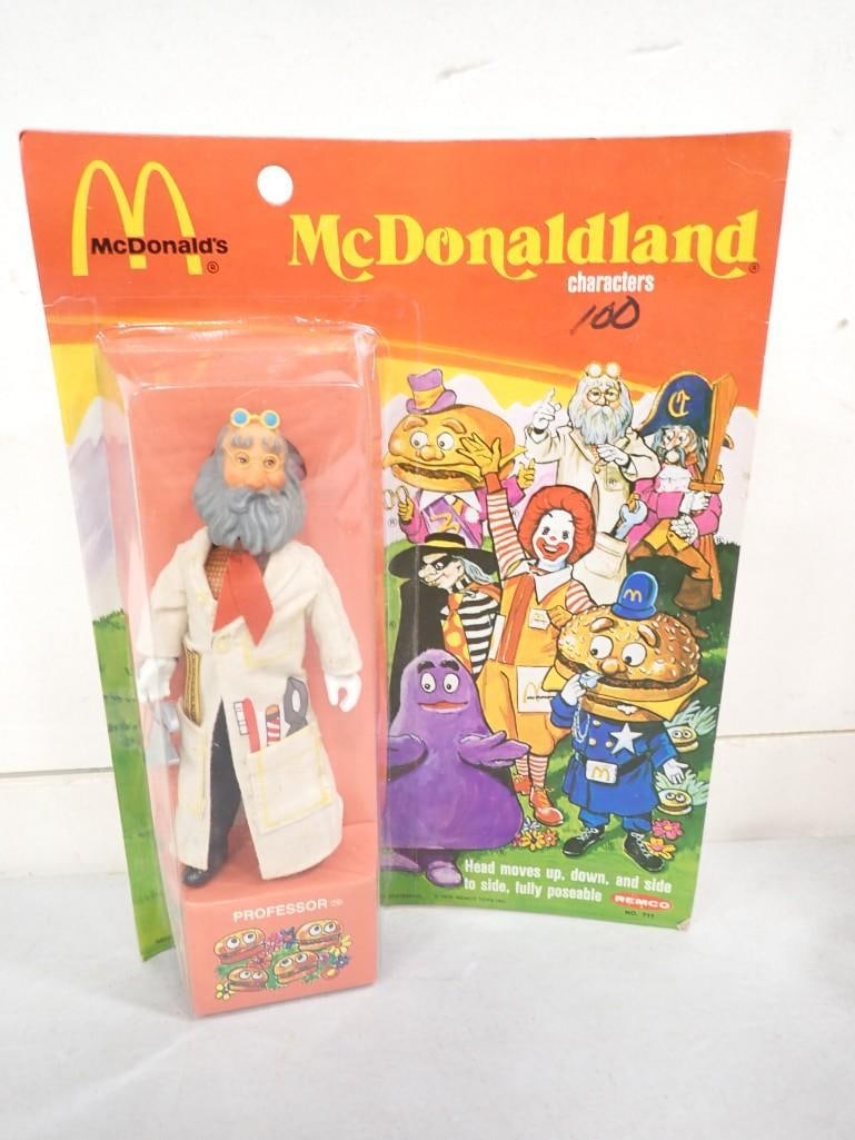 Vtg 1976 McDonald's Professor McDonaldland Action Figure NOS Remco New Old Stock: Vintage 1976 McDonald's Professor McDonaldland Action Figure Remco NOS New Old Stock . Package has writing on the front